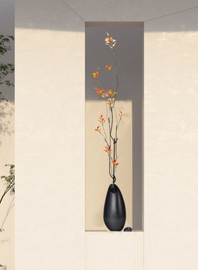 时来运转侘寂风花瓶摆件民宿客厅玄关壁龛柜N插花电视柜细长瘦高