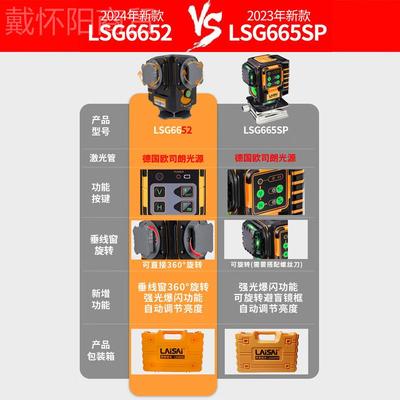 上海莱赛5激光光水平仪室外强标线仪12BSYLSG662升级款贴墙线贴地