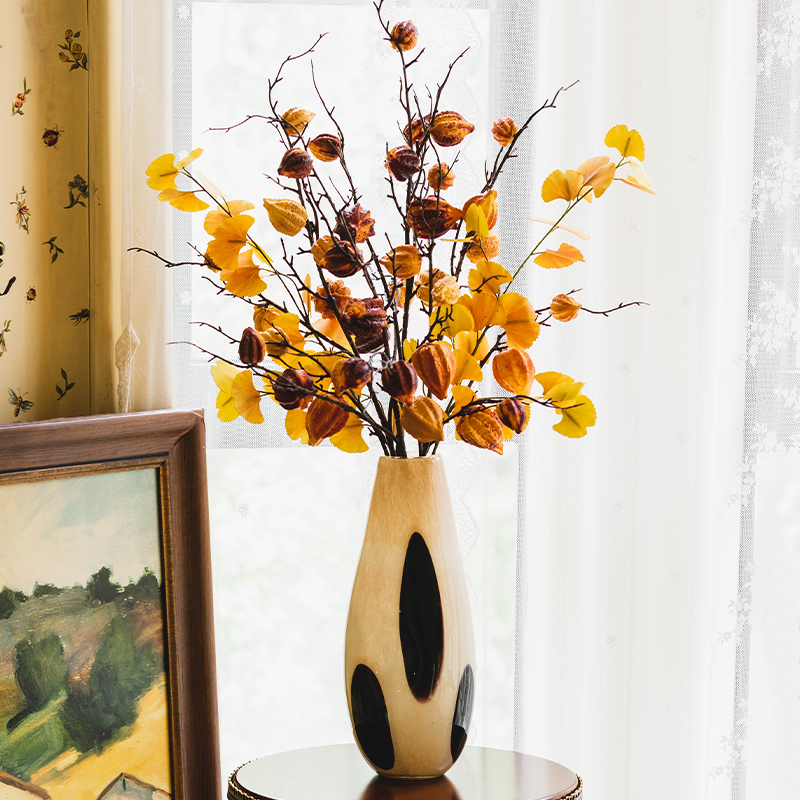 收获小屋灯笼果假花单只花束组合干花客厅落地装饰仿真花摆件插花