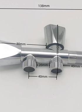 不贸三通分外水阀锈钢双一进二出双控IOK马桶头出水龙头一分二分