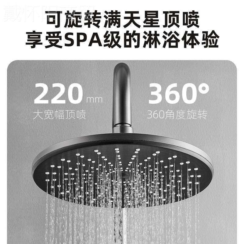 花洒灰套装枪色现花代全铜室家用淋浴洒喷BRV浴头一套增压花洒全