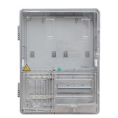 塑料三相四线两户透明电表箱光伏并网表箱 透明三相2户插卡电表箱