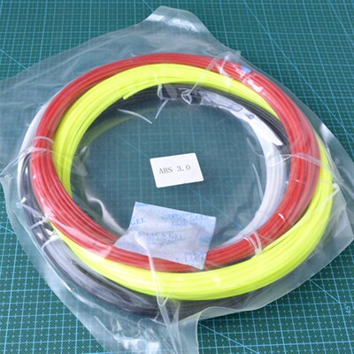 3D打印机配件ABS/PLA打印丝1.75mm 5个颜色 各10米 适用3D打印笔