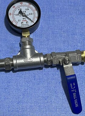 60mm 010mpa真空表加三通开关快插pu管接头外丝四分RC1/2组合