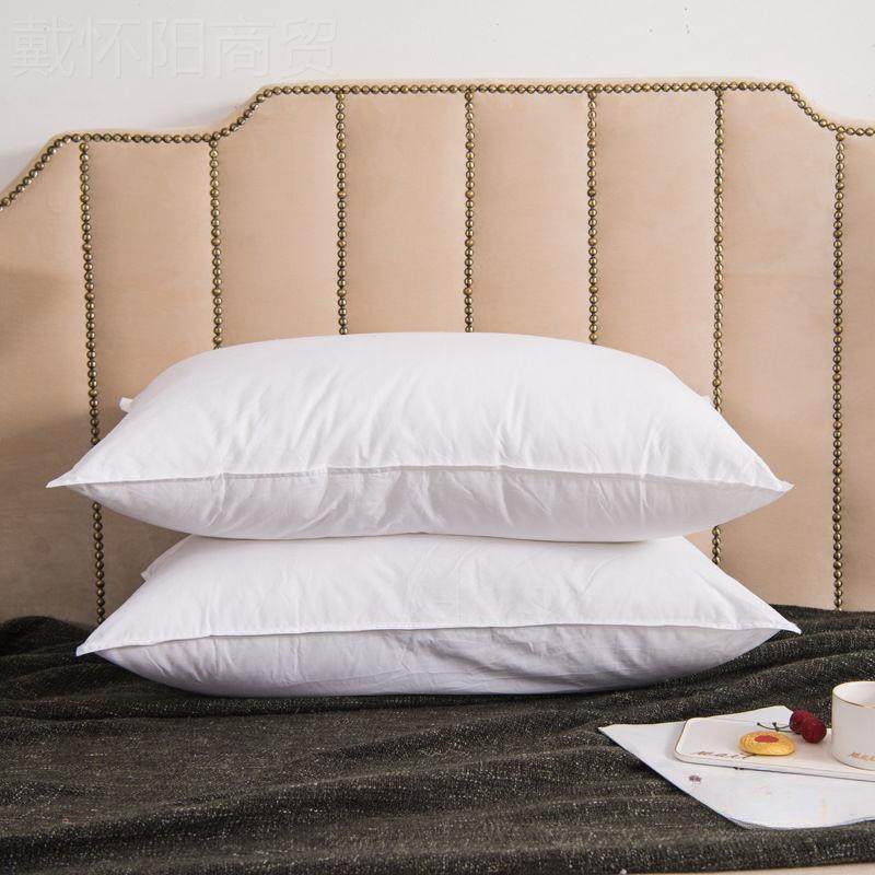 枕头芯XEY五酒店水宾馆丝白色羽绒单人护颈可家洗用