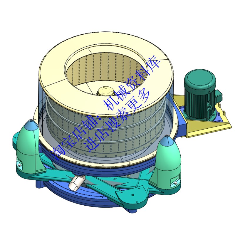 卧式离心机1200型3D三维ProE5.0 3D图纸设计参考资料模型【729】