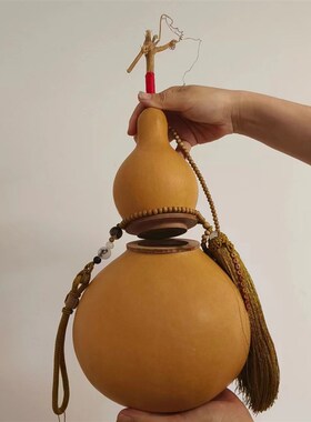 天然葫芦挂件腰部中间开口葫x芦空心装东西特大号家居客厅玄关摆