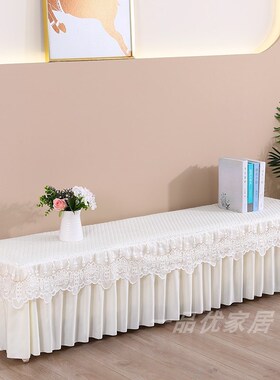 简约蕾丝全包换鞋凳罩2024新款长方形长凳套罩防尘Y罩床尾凳套罩