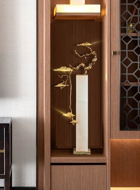 迎客招财松别墅进门玄关客A厅大堂高档轻奢装饰品摆件乔迁新居礼