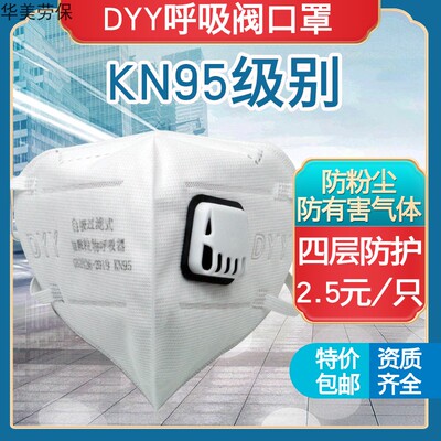 DYY-18021V+呼吸阀口罩KN95防尘加厚折叠型电焊雾霾喷漆打磨船厂