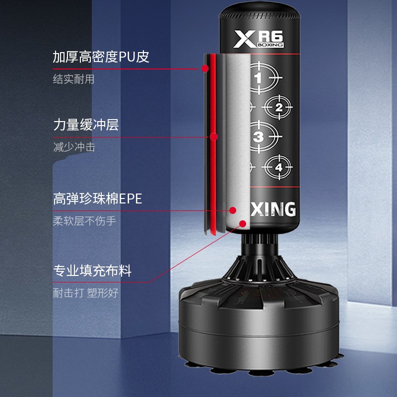 散打立式拳击沙袋跆拳道沙u包家用成人儿童拳击沙袋不倒翁训练器