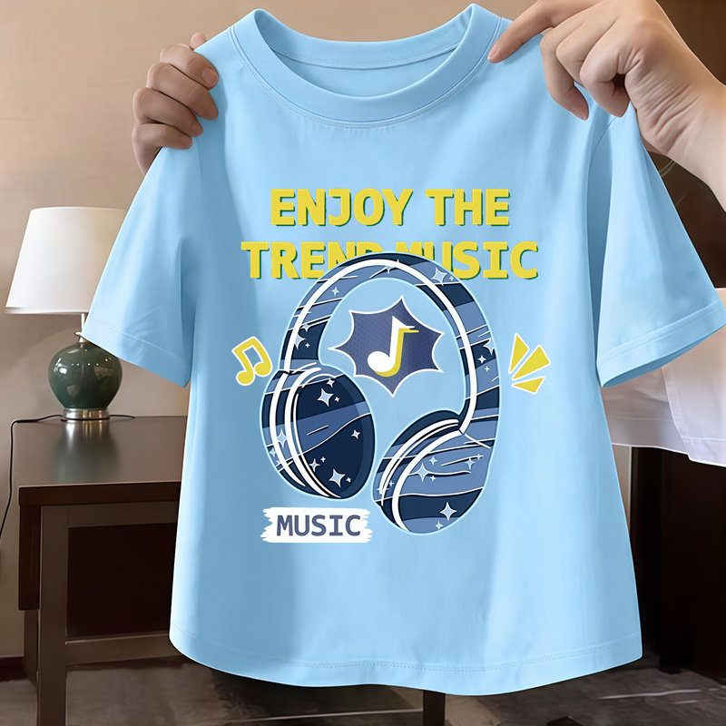 男童圆领短袖T恤新款夏装潮流儿童卡通宽松纯棉半袖男孩薄款上衣