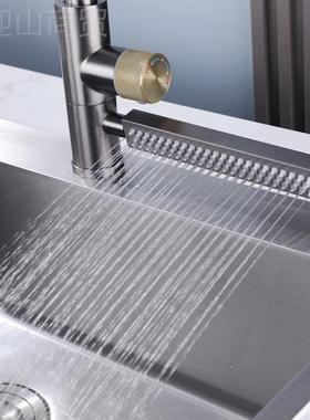 电商万新款不锈钢厨房用型拉式水56947龙头冷热防溅水洗通菜盆抽