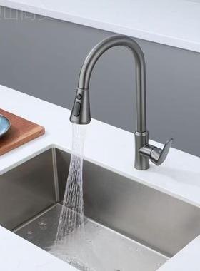 厨房抽拉式水头龙头冷热水槽洗溅菜盆多功能龙防水伸缩万象菜OWG