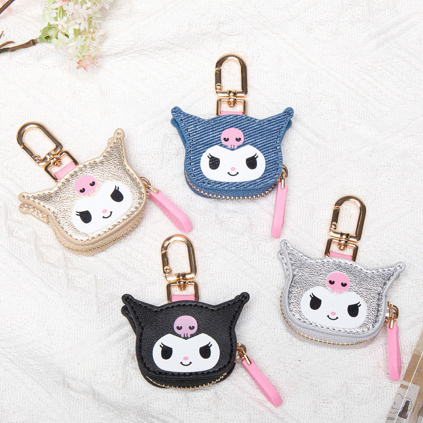 可爱彩色库洛米钥匙扣挂件硬币零钱收纳小包迷你卡通包包挂饰女生