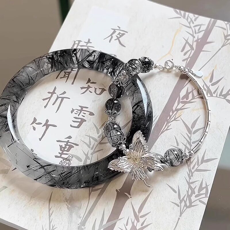 新中式水墨画手镯清冷古风设计