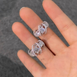 韩系爆闪莫桑钻缠绕戒指女2025新款小众设计轻奢高级感食指戒指环