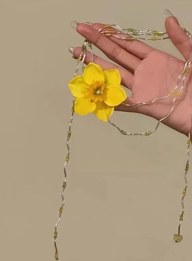 浪漫格桑花 小众森系优雅项链清爽耳钉纯欲气质项链清新锁骨链女