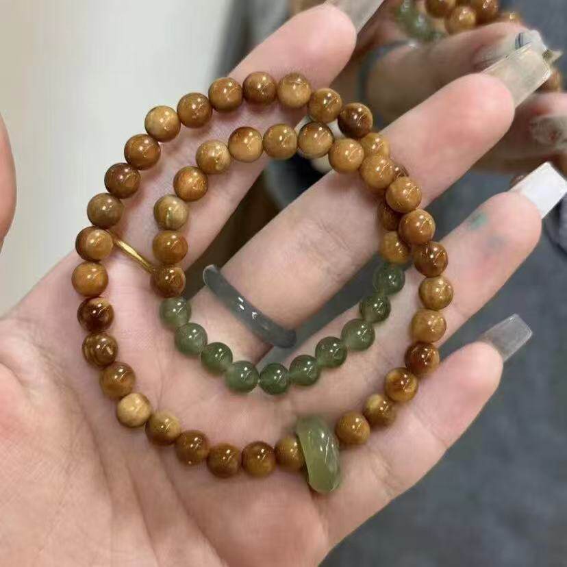 新中式库克菩提根双圈手链女款
