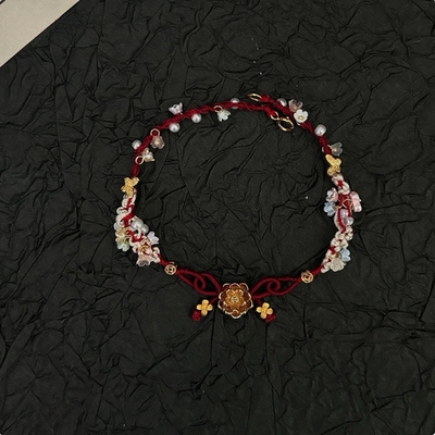 新中式金色莲花手绳高级感