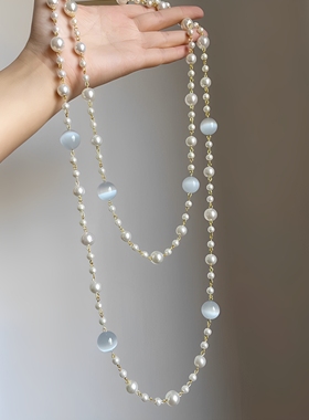 法式双层珍珠项链复古气质小众个性设计感时尚高级感叠戴百搭挂链