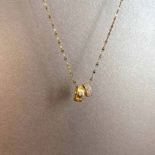 法式轻奢金色小蛮腰满钻锁骨链