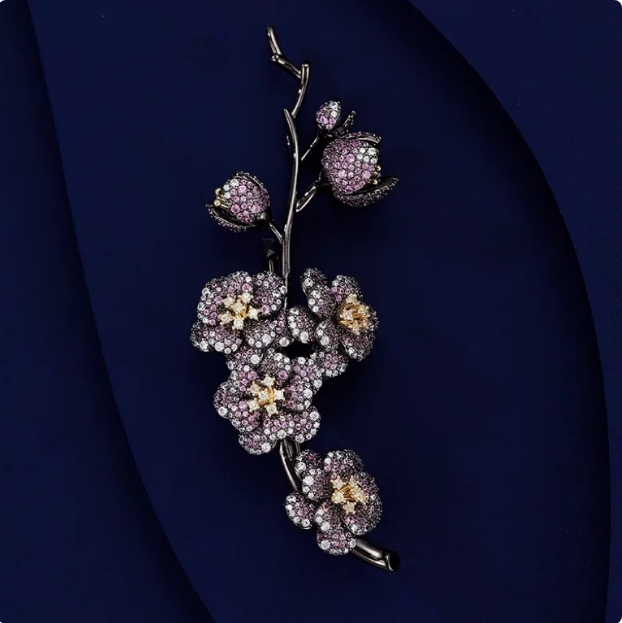 重工梅花国风大号胸针高档女奢华气质别针高级感胸花大衣配饰礼物