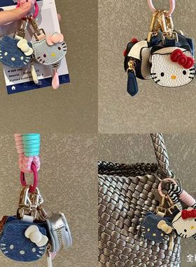 可爱卡通Kitty猫包包挂件皮质钥匙扣挂件礼物高颜值少女心包挂饰