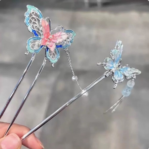 超仙古风蝴蝶流苏发簪
