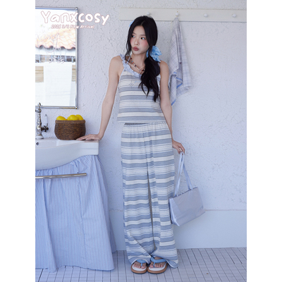 2026新款夏季条纹吊带家居套装