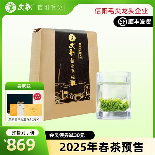 春茶预售文新信阳毛尖茶叶绿茶2025新茶明前珍品(2000)纸包250g