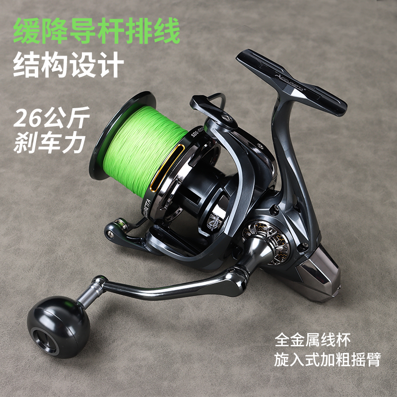 远投轮缓降渔轮锚鱼轮10000紧密排线金属无间隙渔线轮纺车轮