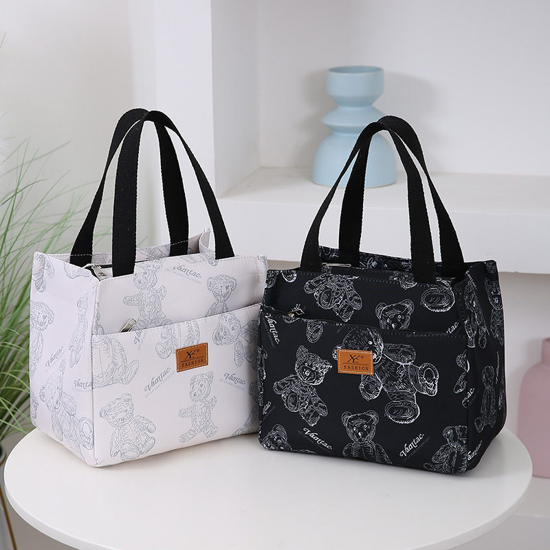 帆布手提包女大容量上班外出通勤妈咪带饭便当包杂物手拎袋托特包