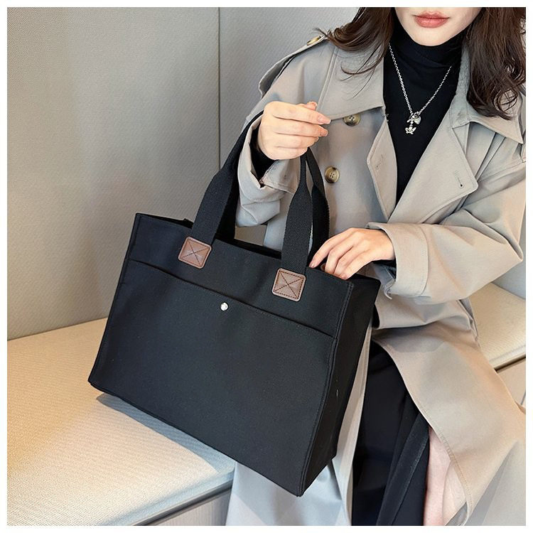 大容量企业立体帆布袋托特包简约手提帆布包印图案logo会议环保袋