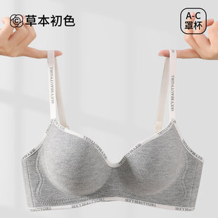 草本初色漫画胸运动风加厚小胸聚拢内衣不空杯美背文胸女款2件装
