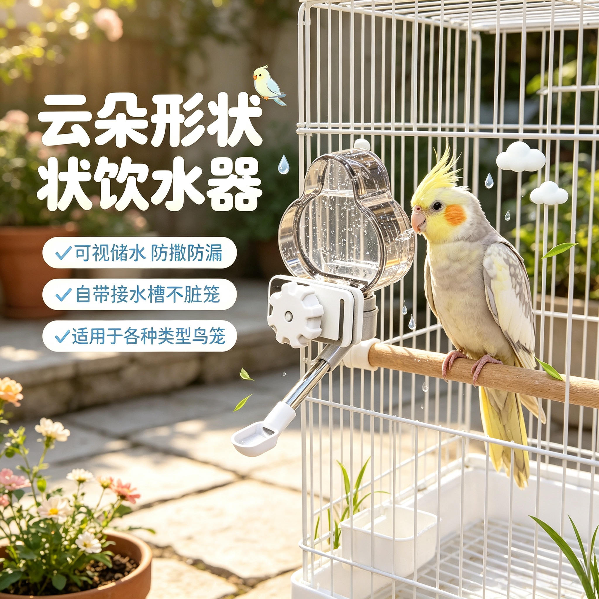 宠帮仕鹦鹉自动喂水器防污染