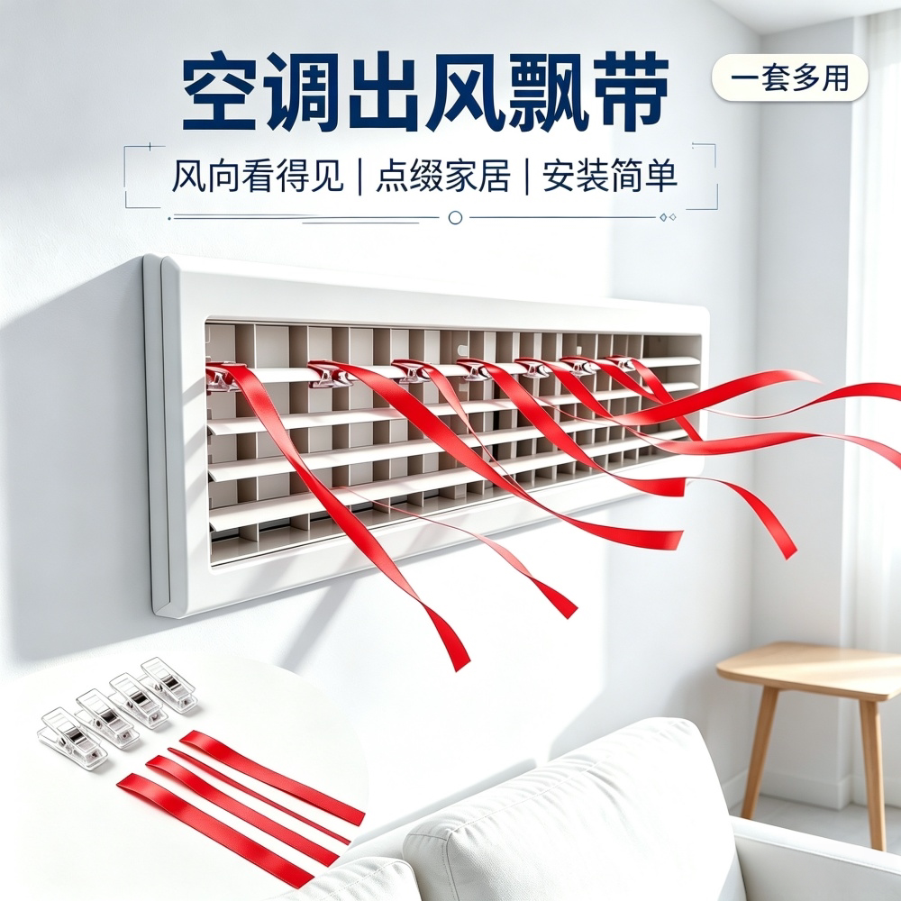 夹子款中央空调出风口红绳飘带图片