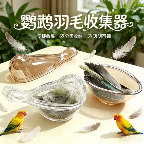 鹦鹉羽毛收集器玻璃小鸟收纳盒diy摆件养鸟纪念摆台鹦鹉用品大全
