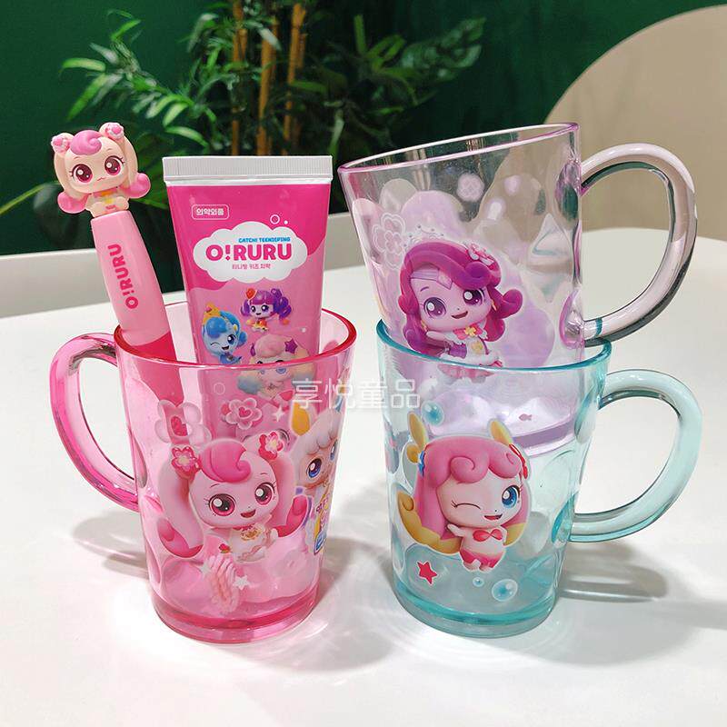 韩国奇妙萌可儿童卡通牙刷护齿软毛水果味牙膏宝宝漱口杯牙刷杯子