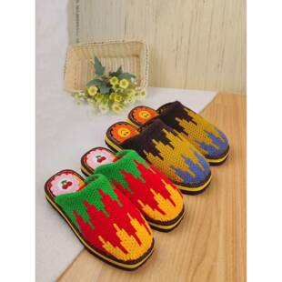 纯手工居家情侣拖鞋防滑耐磨男女款毛线编织拖鞋成品婚嫁鞋春秋季