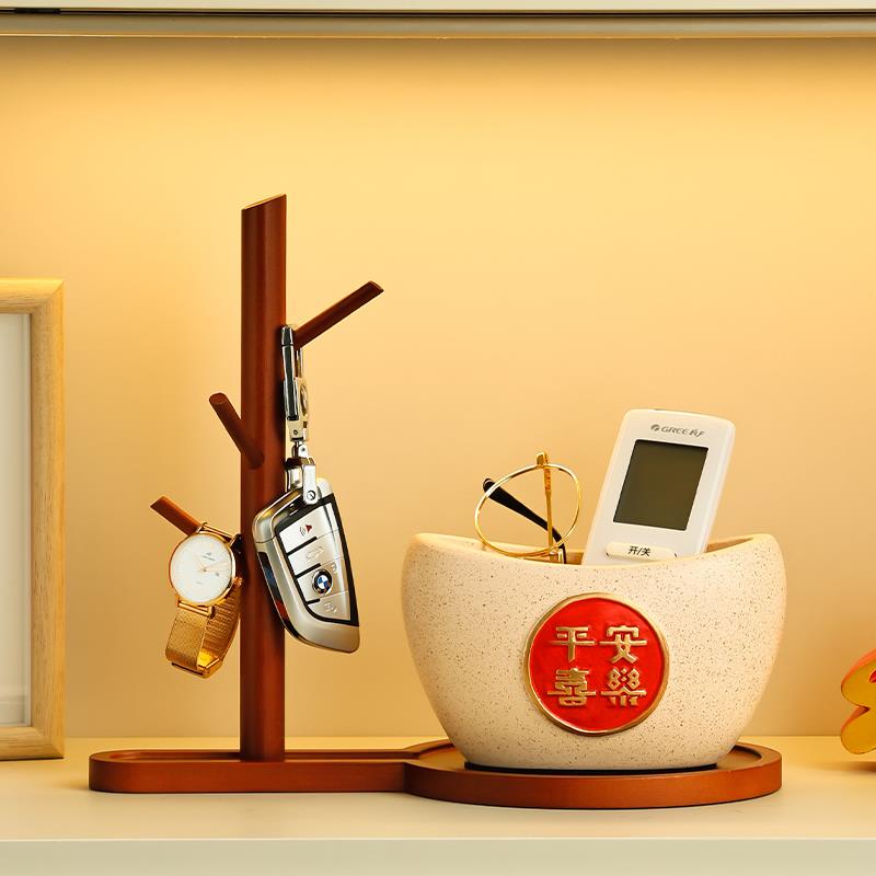 玄关钥匙收纳摆件设入户进门口鞋柜客厅玄幻锁匙桌面置物架装饰品图片
