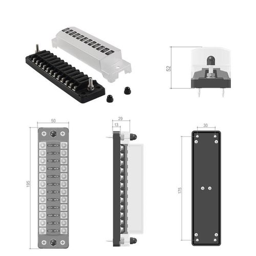 负极多路保险盒12路无汽v车保险丝盒12路插片汽车保险丝盒