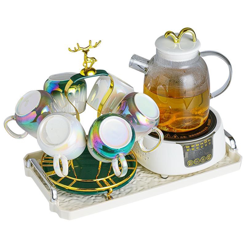 玻璃养生壶多功能家用全自动花茶壶套装煮茶壶水具X套装迁乔送礼