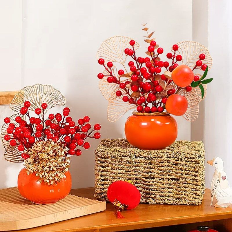 柿柿如意陶瓷插花k摆件新店开业场景气氛布置店铺开业大吉家居饰,节庆用品/礼品,挂饰/生肖挂饰,淘宝优惠券,粉丝福利购,淘宝优惠卷