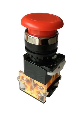 高周波高频机按钮紧急停止启动转换平头红色蘑菇头开关R孔22mm30m