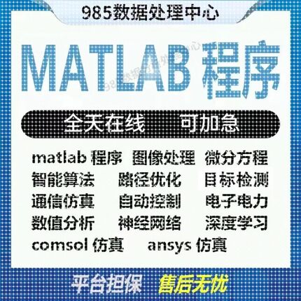 matlab代编程序机器学习通信仿真python神经网络图像处理优化算法