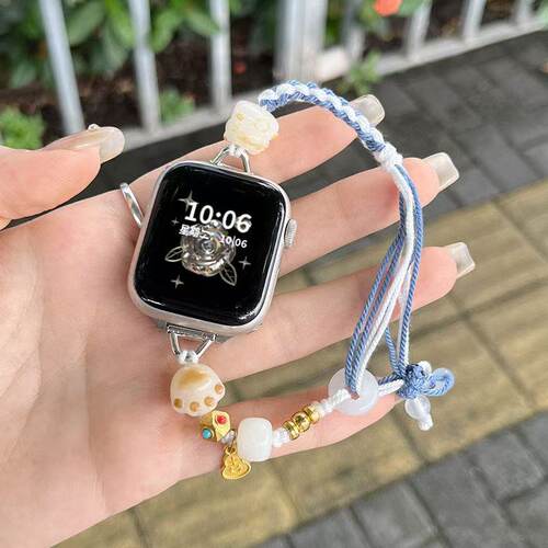 适用华为fit4手表带4pro编织拉绳串珠fit3表链女watch FIT2替换带