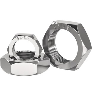 1M12M14MQ16M18M20 304 316L不锈钢细牙薄螺母六角螺丝帽M8M10