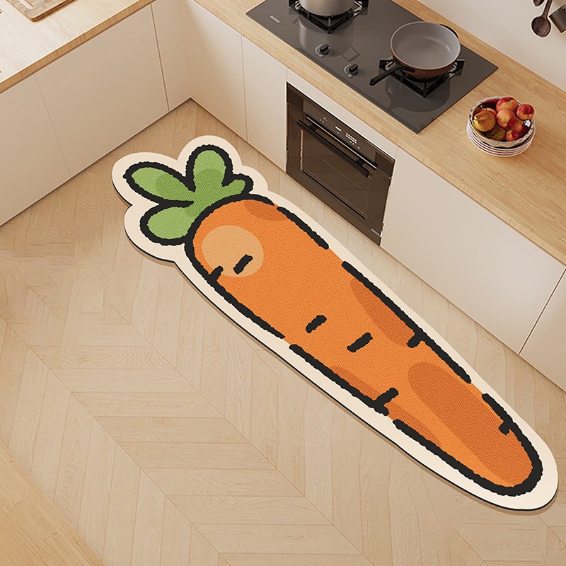 硅藻泥厨房专用地垫吸水速干防滑耐磨防污耐脏可擦免Y洗家用长条