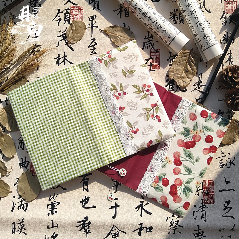 月白 樱桃红了 可爱布艺书衣az5手帐手账本日记本笔记本文创礼物
